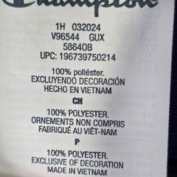 Mens Champion Blue Track Mesh Jacket Full Zip 100% Polyester Mock Neck Size S - Picture 4 of 9